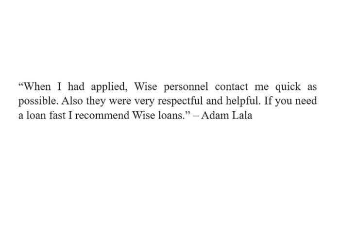 Wise loan feedback 1